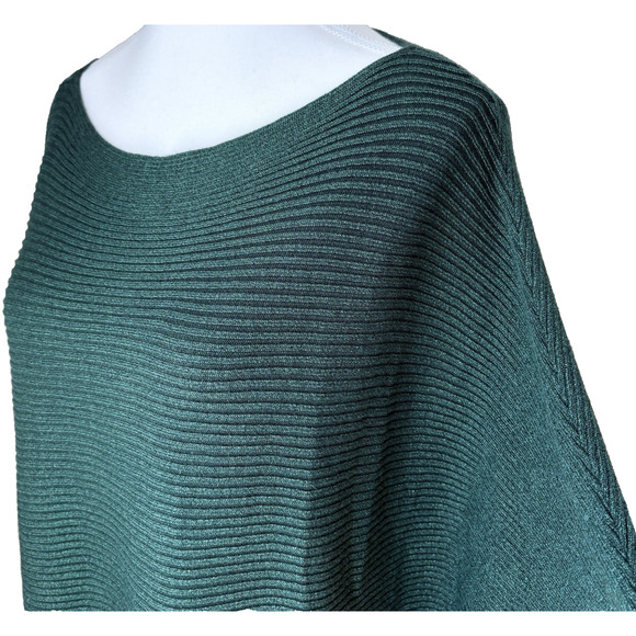 PHILOSOPHY Plus Sz 1X Knit Sweater Metallic Green Boatneck Dolman Sleeve Holiday - Picture 11 of 13
